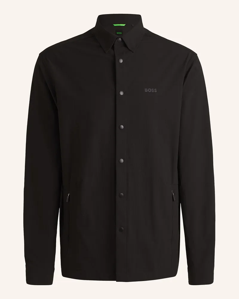 HUGO BOSS Hemd BASIN Relaxed Fit Schwarz