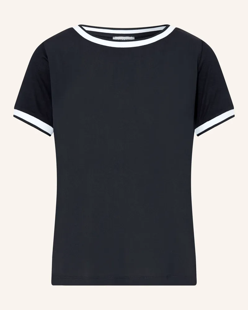 More & More T-Shirt im Materialmix Dunkelblau