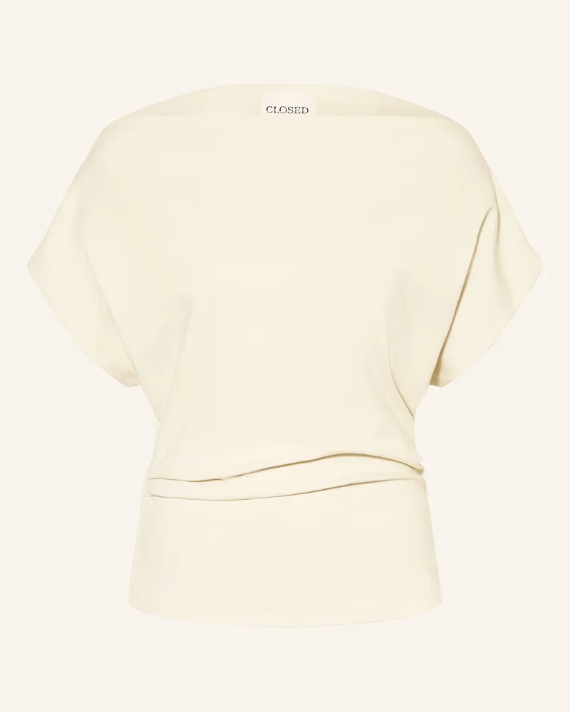 Closed One-Shoulder-Shirt weiss Beige