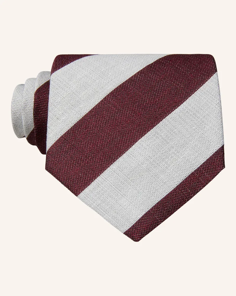 Blick Krawatte Eighty Aus Leinen rot Hellgrau