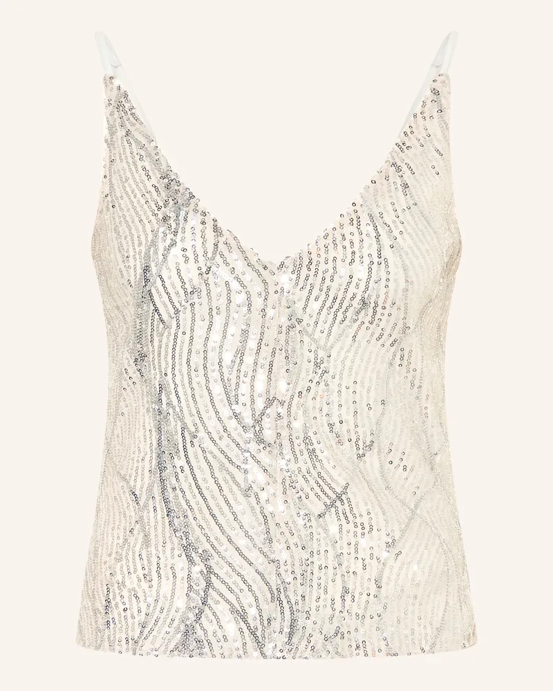 Swing Top Mit Pailletten weiss Creme