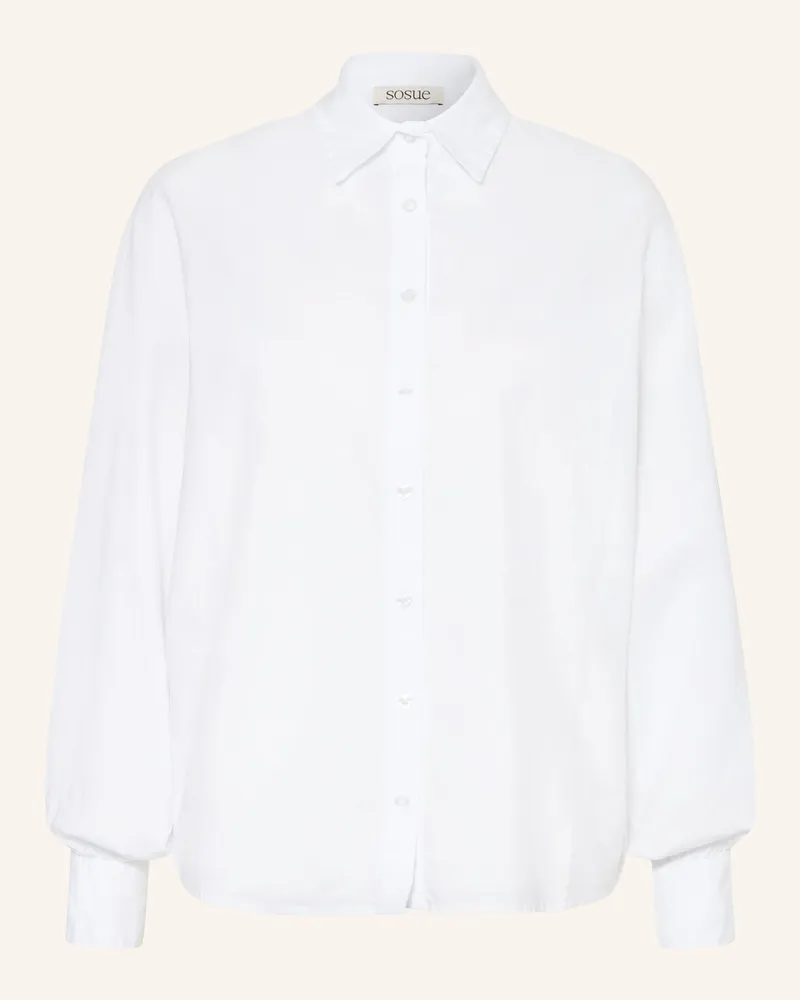 SoSUE Hemdbluse ANTONIA SLIM aus Leinen Weiss