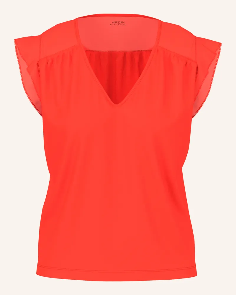 Marc Cain Top im Materialmix Rot