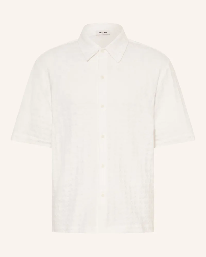 Sandro Jerseyhemd Slim Fit weiss Weiss