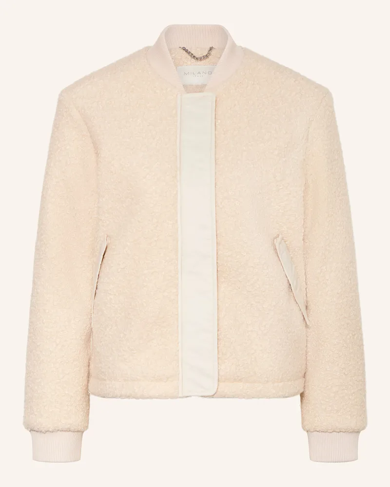 Milano Italy Bouclé-Jacke Creme