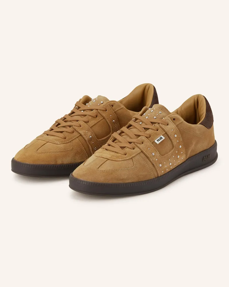 P448 Sneaker Monza Mit Nieten beige Braun