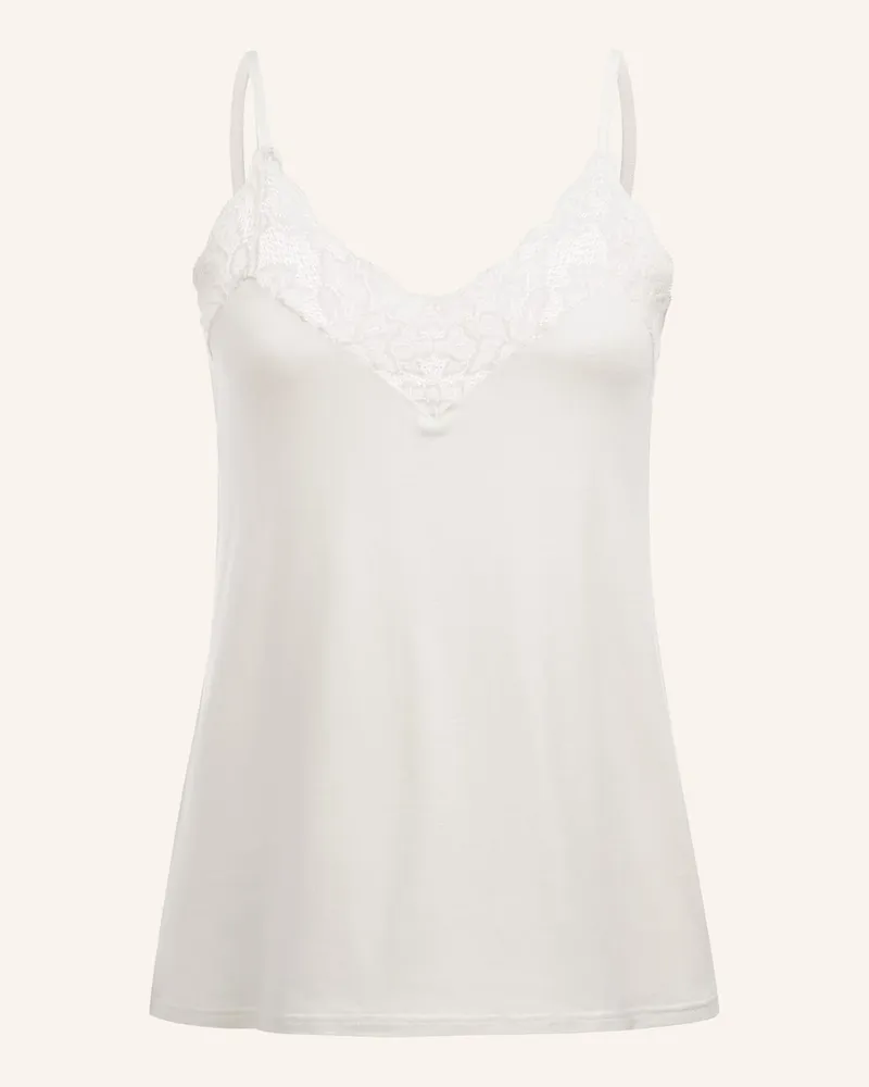 Ehrlich Textil Camisole mit Spitze Weiss