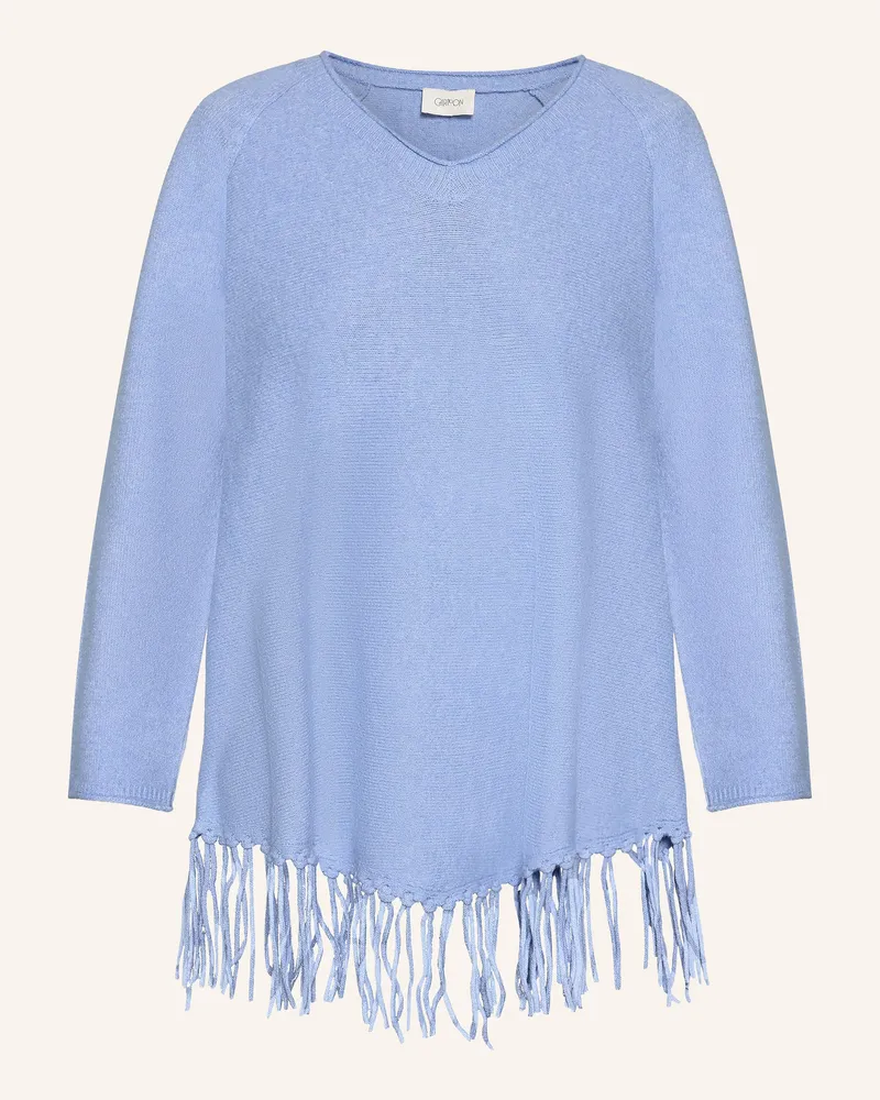 Cartoon Pullover blau Hellblau