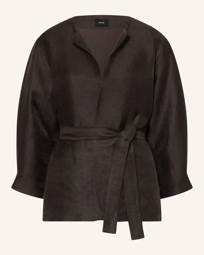 someday. Leinenjacke Narell Mit 3/4-Arm braun Schwarz