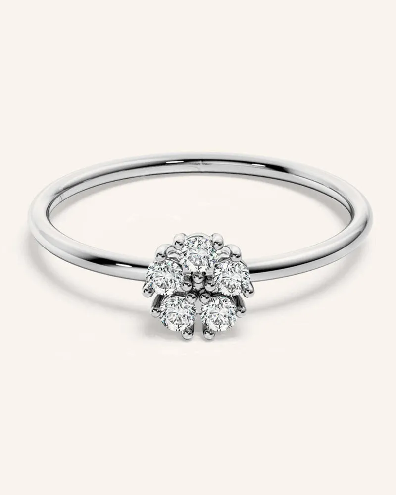 VEYNOU Ring Aus 14 Karat Weißgold Und 0,18ct. Lab-Grown Diamanten silber Weissgold
