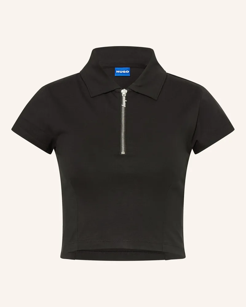 HUGO BOSS Cropped-Shirt Dastaja schwarz Schwarz
