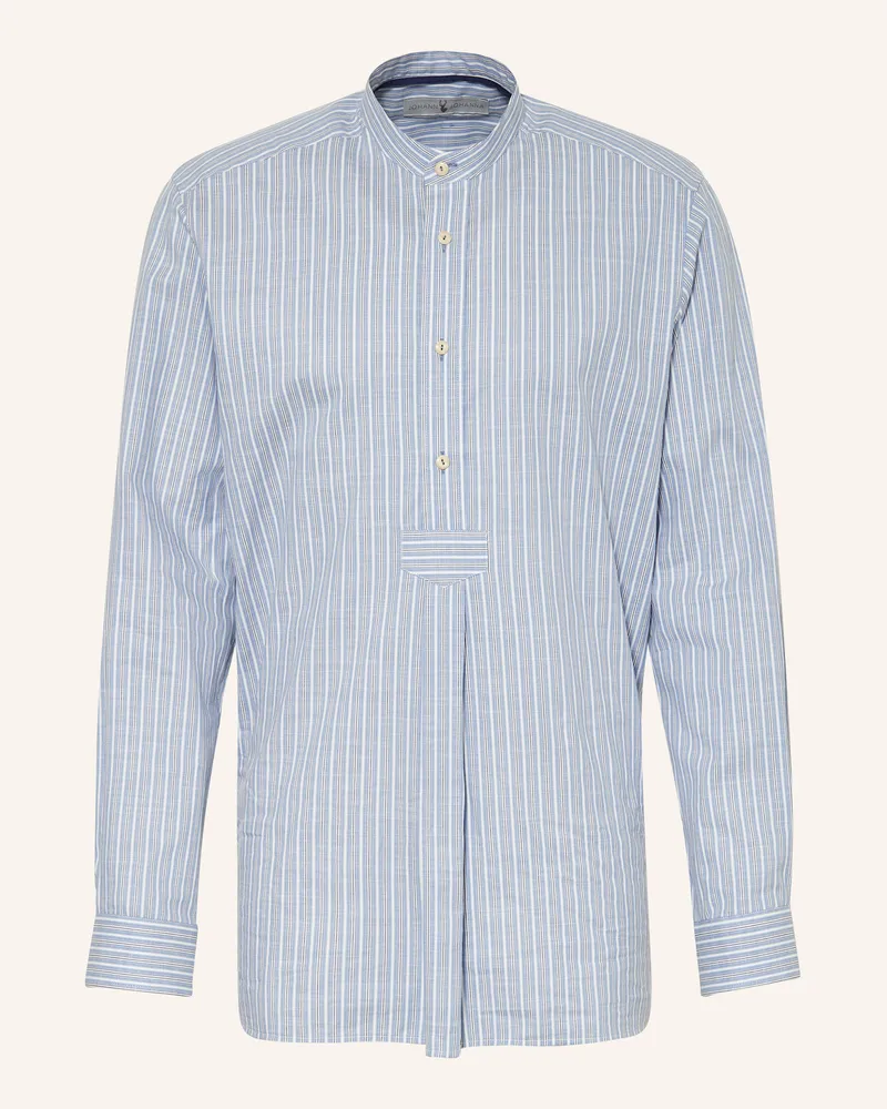 Johann & Johanna Trachtenhemd Comfort Fit Mit Stehkragen blau Hellblau