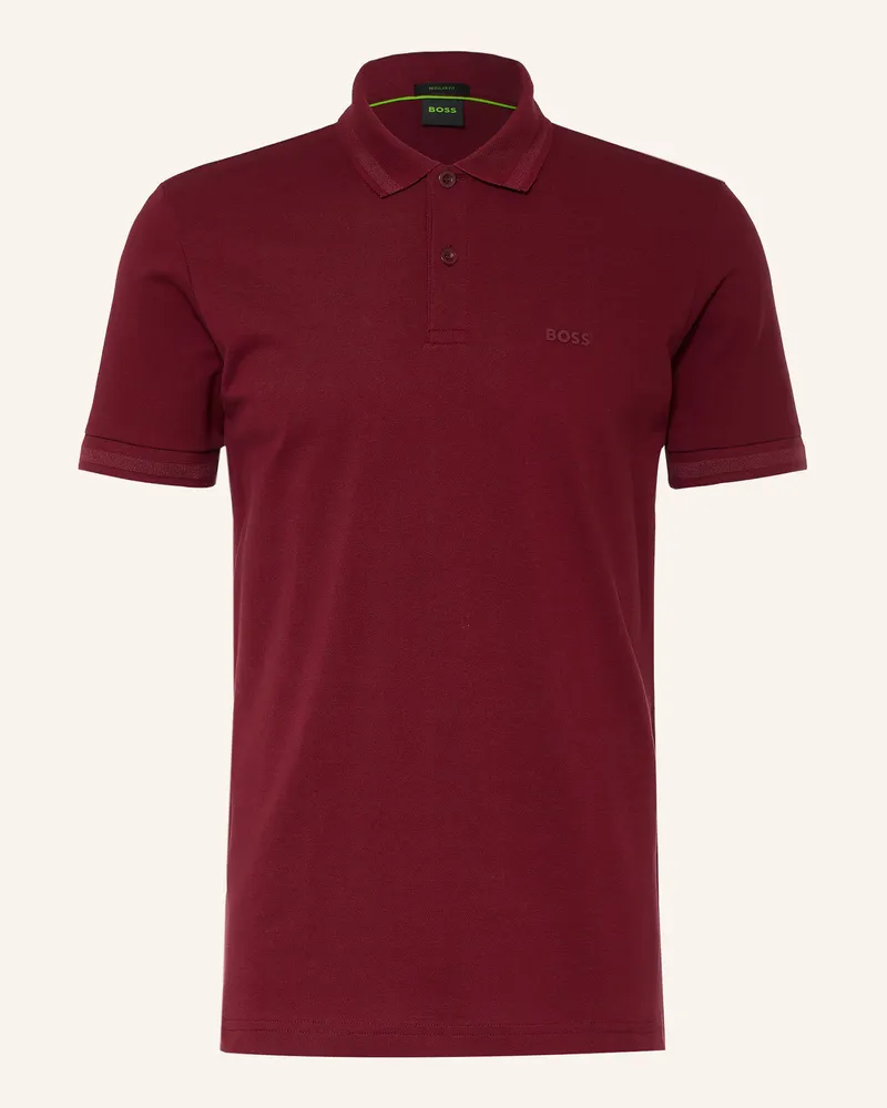 HUGO BOSS Piqué-Poloshirt Pio rot Dunkelrot
