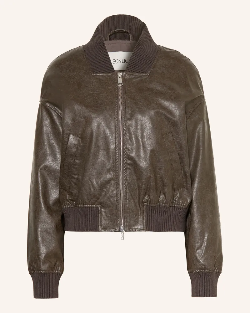 SoSUE Blouson In Lederoptik braun Taupe