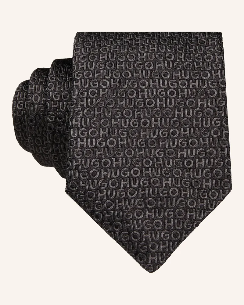HUGO BOSS Krawatte schwarz Schwarz
