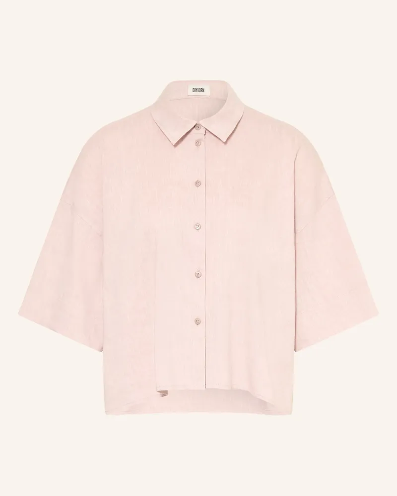 Drykorn Hemdbluse Yarika Mit Leinen rot Rosé