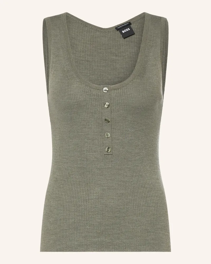 HUGO BOSS Top Fafflesia gruen Oliv