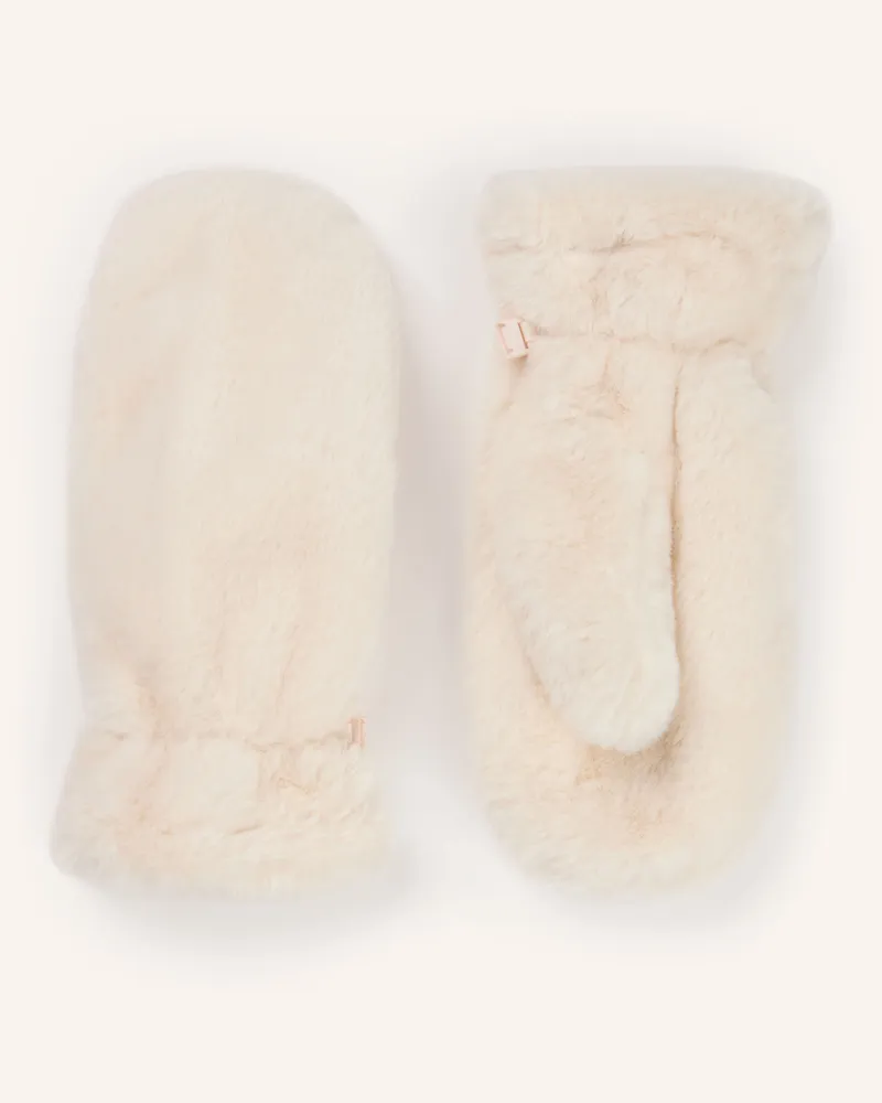 Darling Harbour Fäustlinge Aus Kunstfell weiss Offwhite