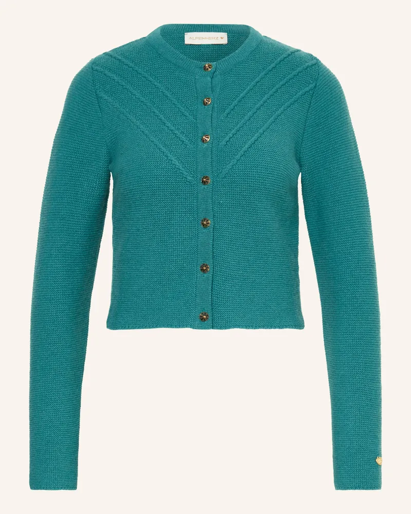 AlpenHERZ Strickjanker Elanie gruen Türkis