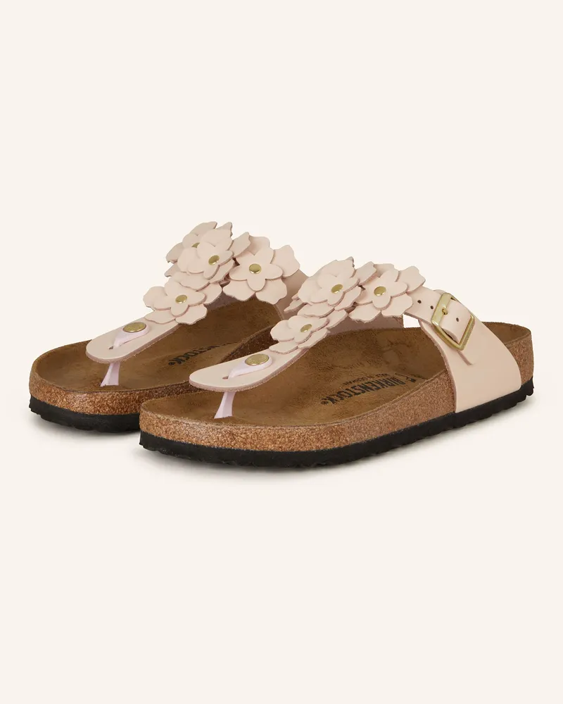 Birkenstock Zehentrenner Gizeh Flowers Le rosa Hellrosa