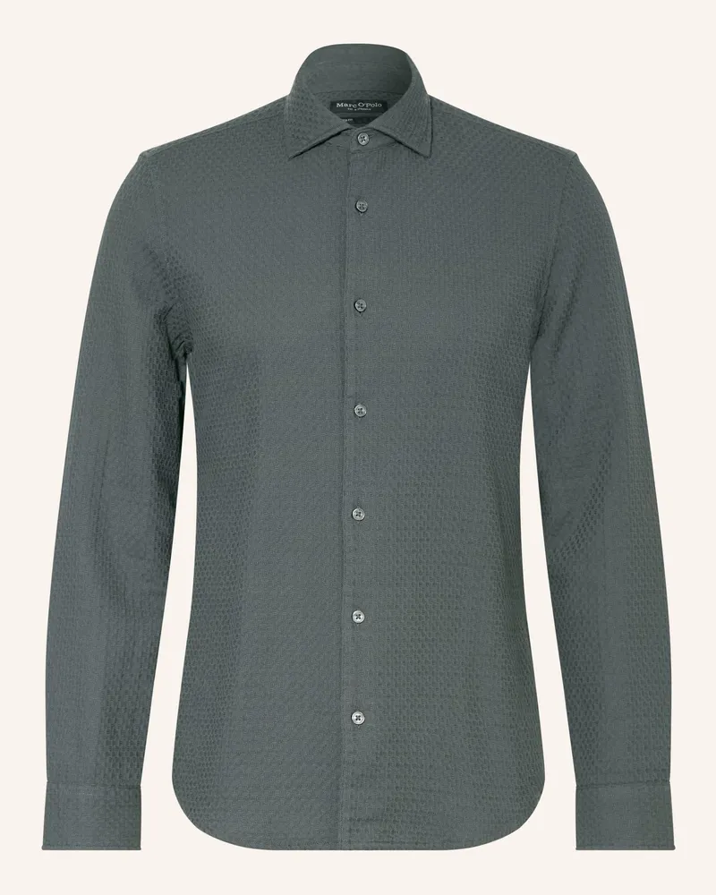 Marc O'Polo Hemd Shaped Fit gruen Dunkelgrün