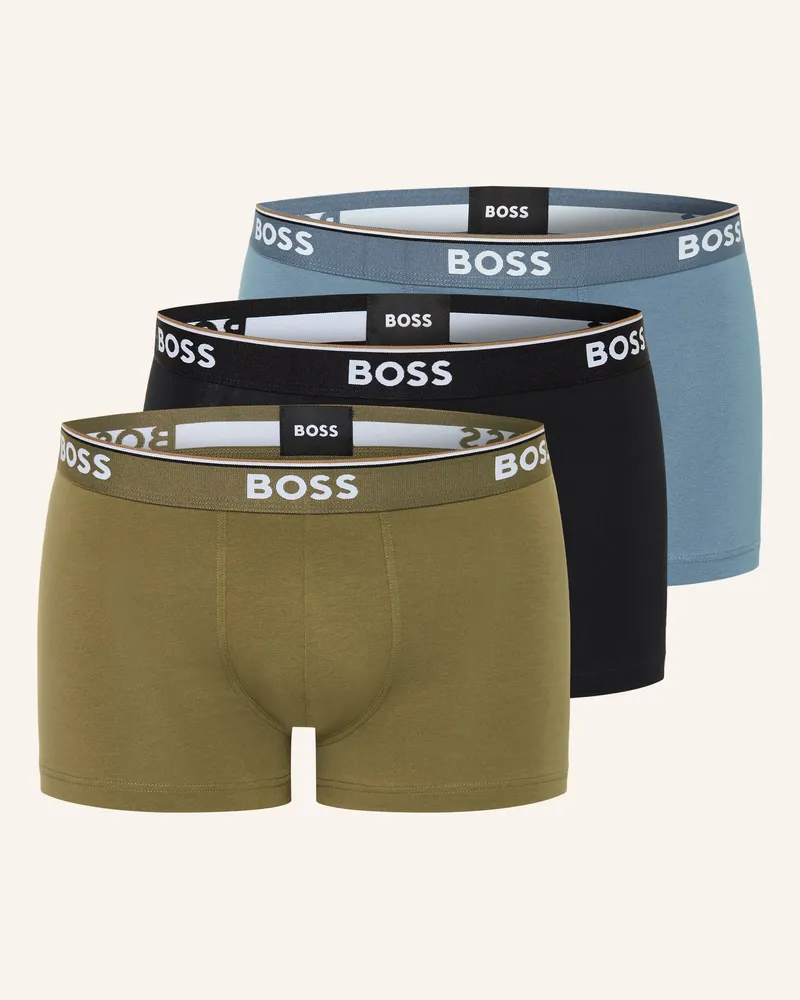 HUGO BOSS 3er-Pack Boxershorts Power gruen Hellblau