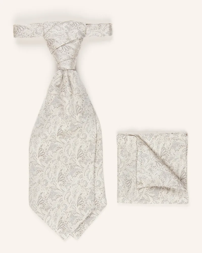 Wilvorst Set: Krawatte Und Einstecktuch beige Beige
