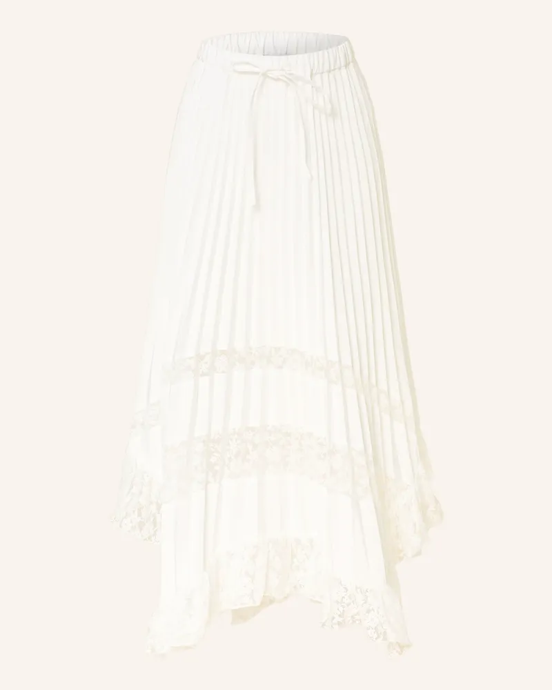 Claudie Pierlot Plisseerock Mit Spitze Und Rüschen weiss Weiss