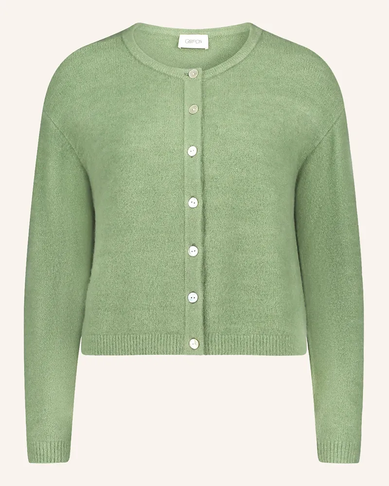 Cartoon Strickjacke Hellgrün