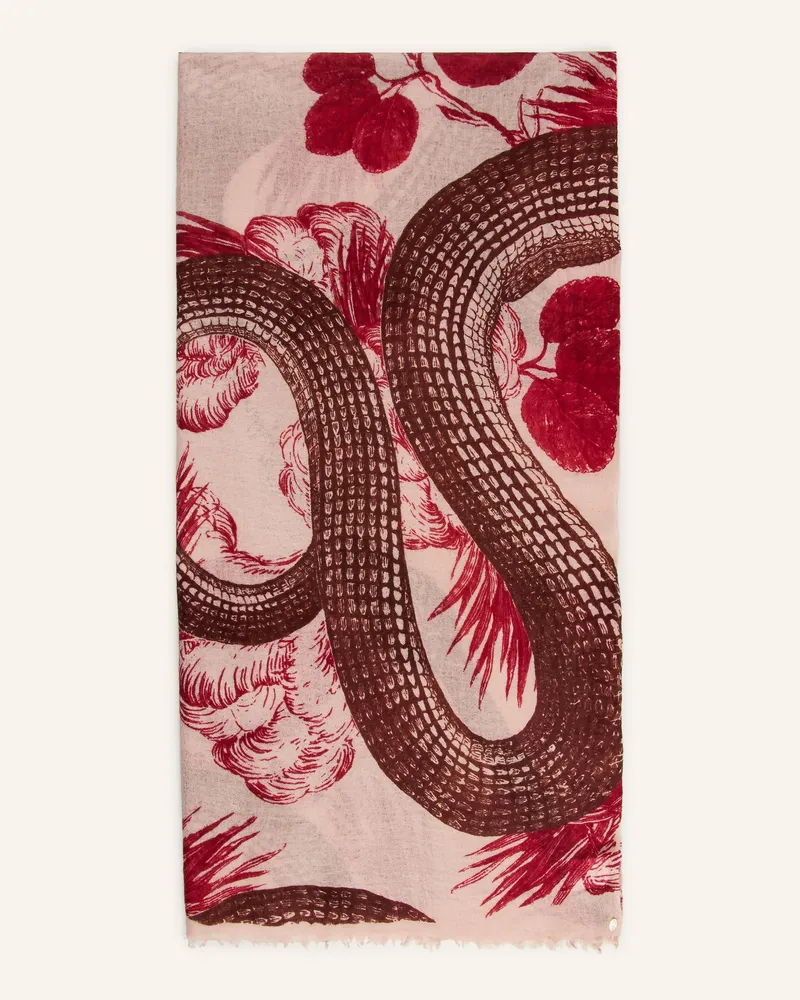 Friendly Hunting Cashmere-Schal Garden Eden rot Beige
