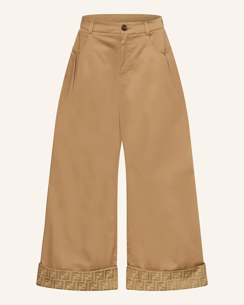 Fendi Marlenehose braun Camel