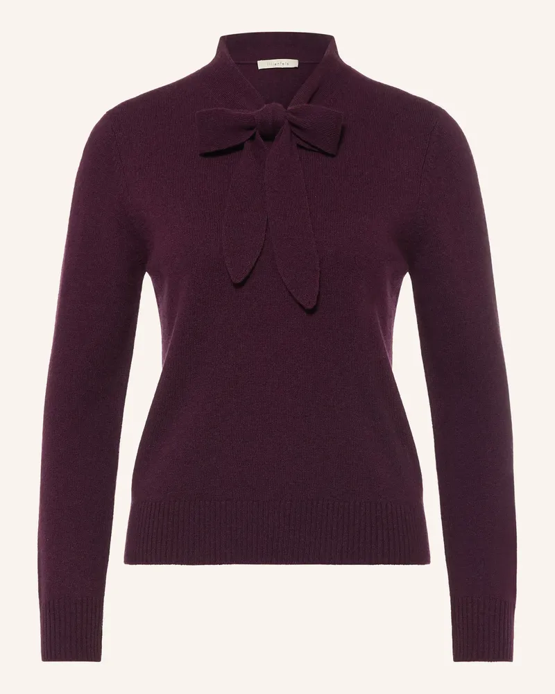 lilienfels Pullover Mit Cashmere Und Schluppe lila Dunkellila