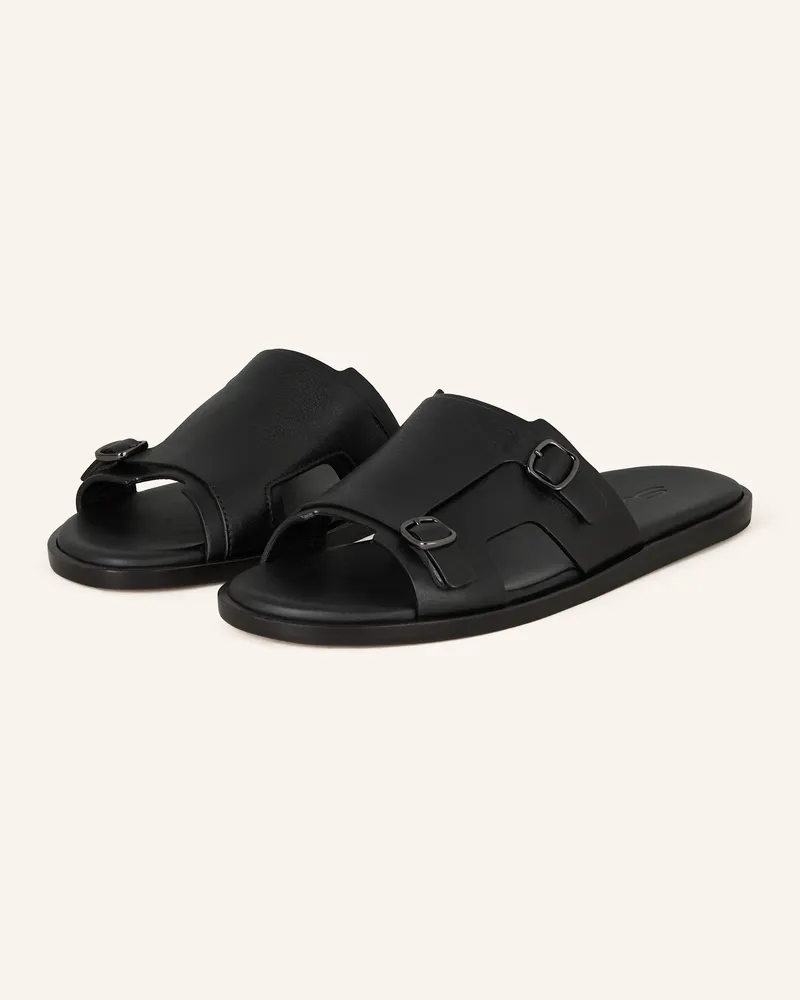 Santoni Pantoletten schwarz Schwarz