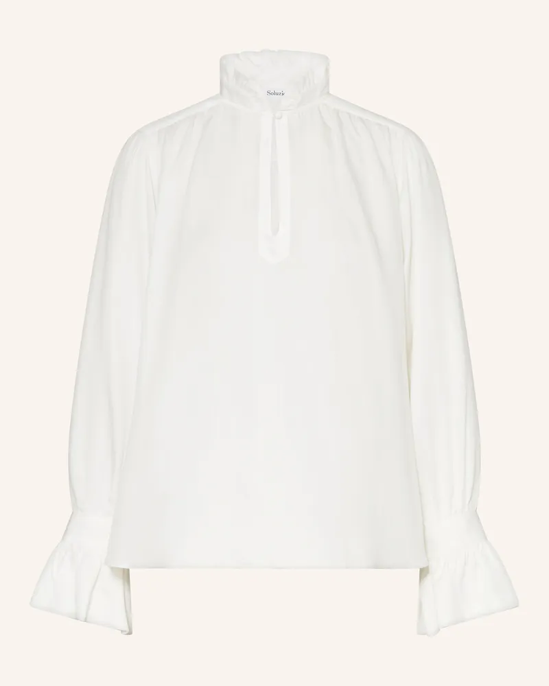Soluzione Blusenshirt mit Rüschen Weiss