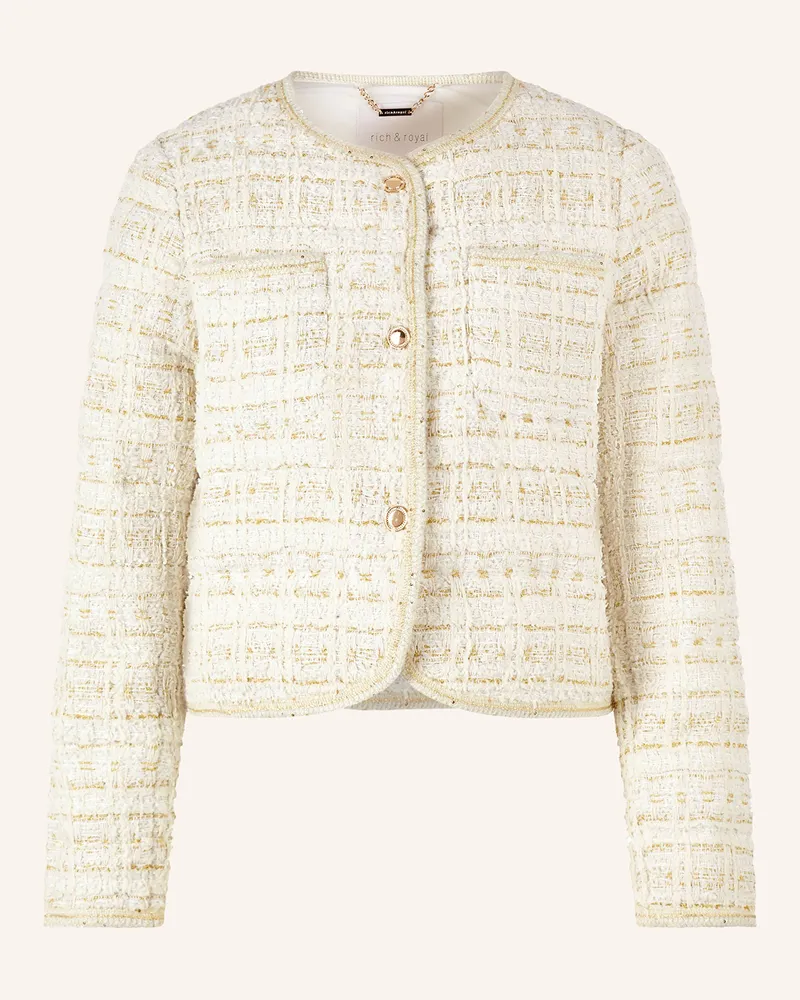Rich&Royal Tweed-Jacke Mit Glitzergarn weiss Gold