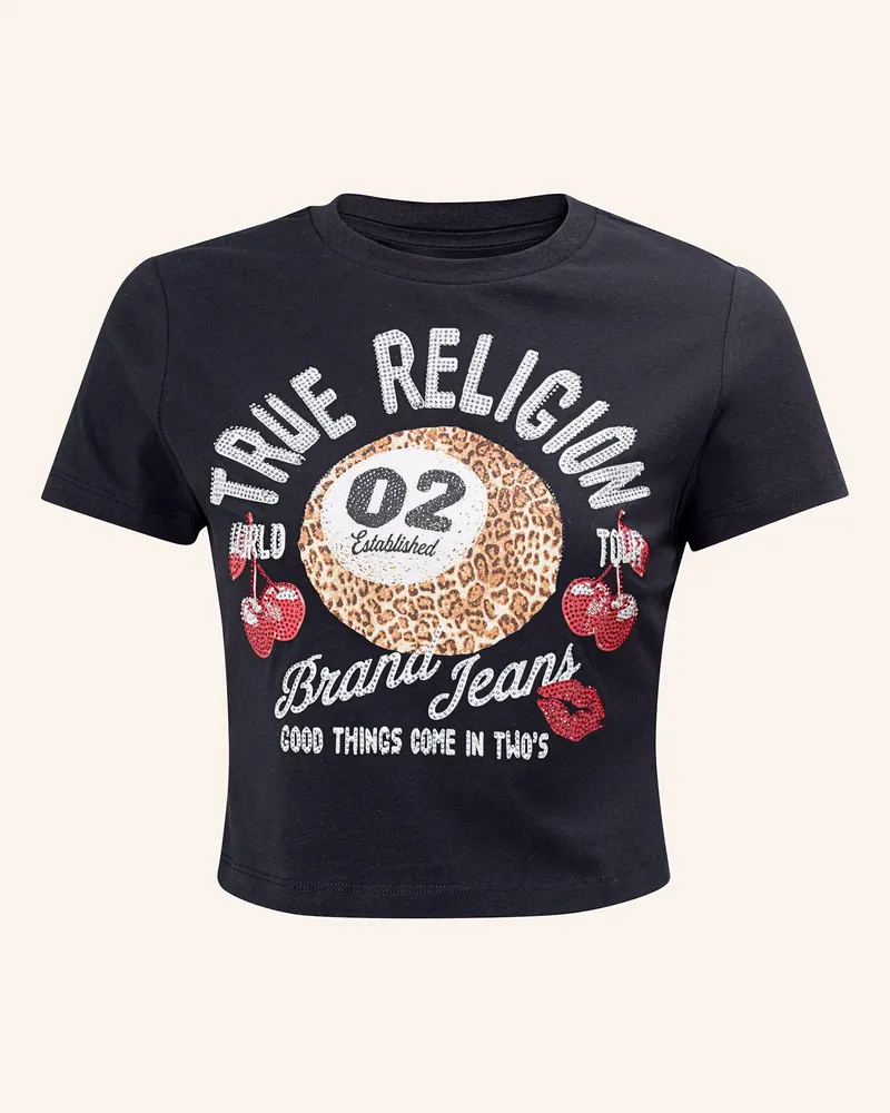 True Religion T-Shirt Pool Ball schwarz Schwarz