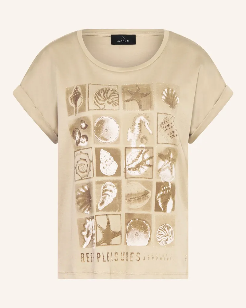 monari T-Shirt mit Schmucksteinen Beige