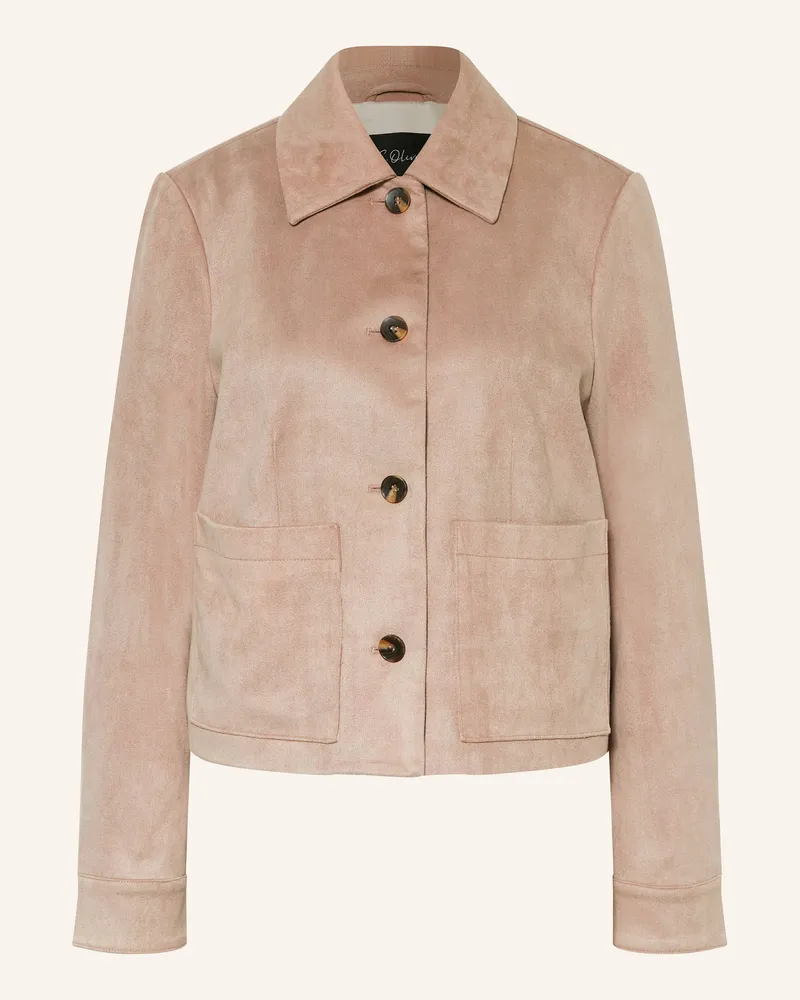 S.Oliver Kastenjacke in Lederoptik Taupe