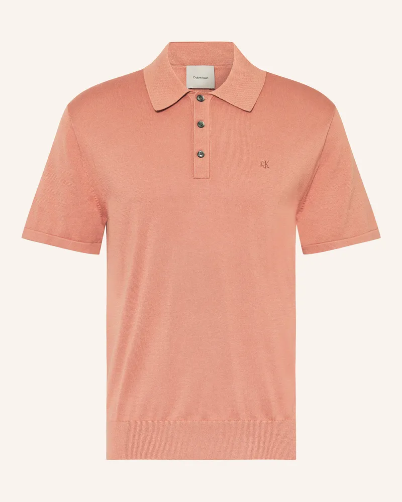 Calvin Klein Strick-Poloshirt Rosé