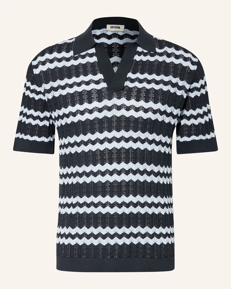 Drykorn Strick-Poloshirt Laurenzzo Regular Fit blau Dunkelblau