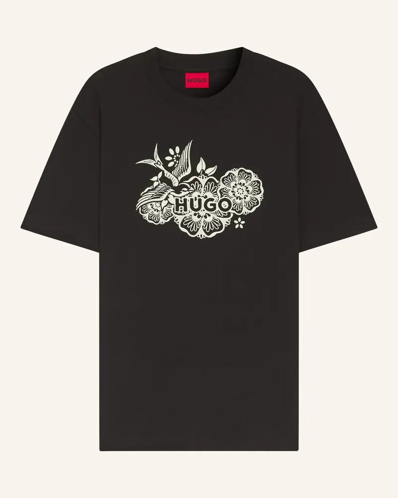 HUGO BOSS T-Shirt Dangen schwarz Schwarz