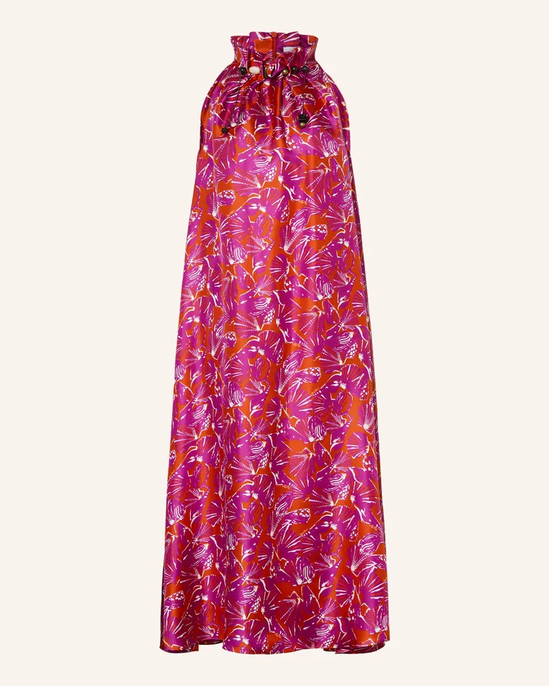 Max Mara Seidenkleid Cartone Mit Schmucksteinen orange Orange