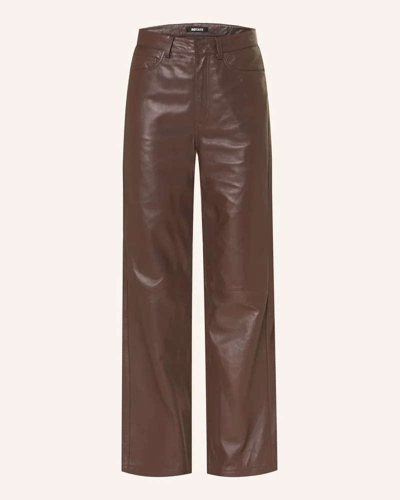 ROTATE Birger Christensen Lederhose braun Dunkelbraun