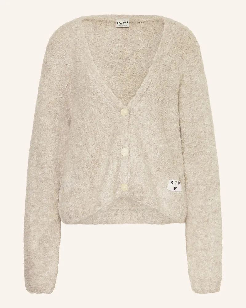 ICHI Bouclé-Strickjacke IHBLARISA Taupe