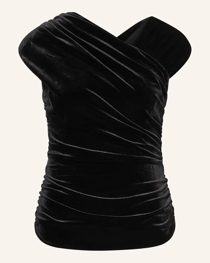 Ganni Samttop mit Cut-out Schwarz