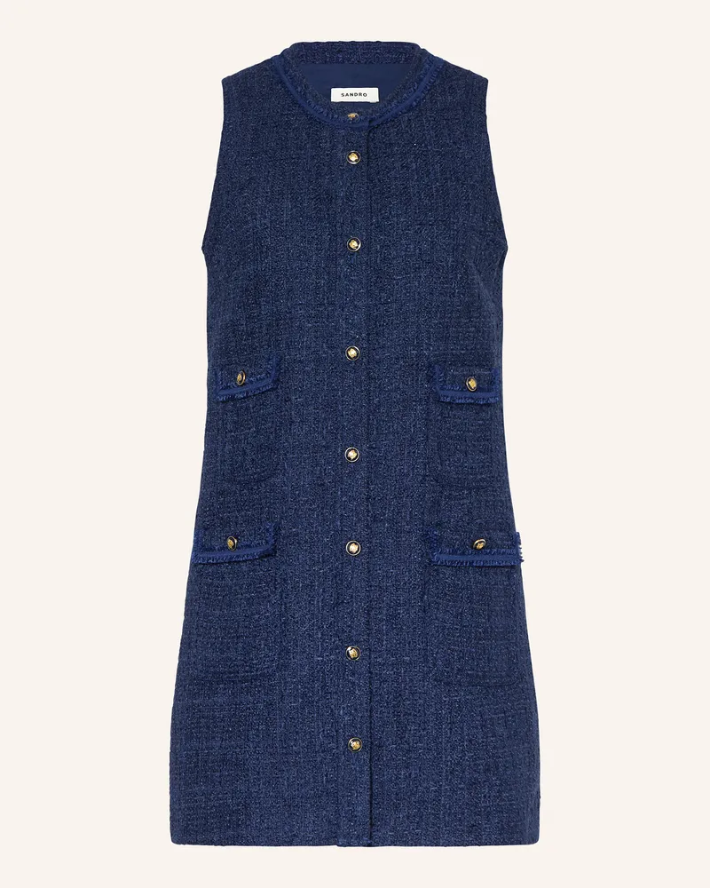Sandro Bouclé-Kleid Dunkelblau