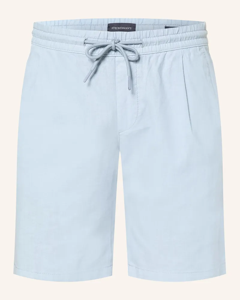 Strokesman's Shorts Regular Fit Mit Leinen blau Hellblau