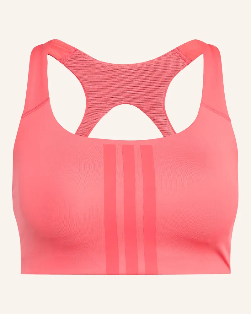 adidas Sport-Bh Optime Workout 3-Streifen Mit Cut-Out rot Hellrot