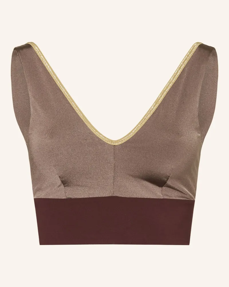 MYMARINI Bustier-Bikini-Top Yoga Top Shine Zum Wenden Mit Uv-Schutz 50+ braun Braun