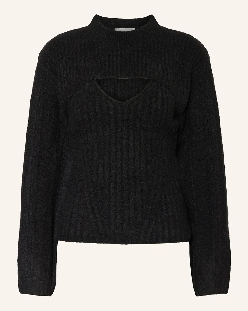 Neo Noir Pullover mit Cut-out Schwarz